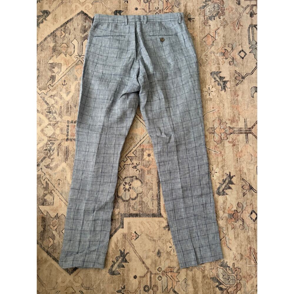 J Crew Thompson Tapered Dress Pants Mens 30x32 Gray Glen Plaid Wool Blend - Picture 2 of 4